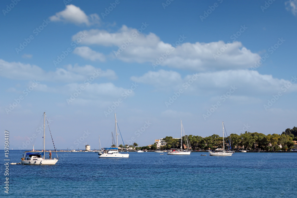 Yacht and sailboats Corfu island Greece Yacht and sailboats Corfu island Greece