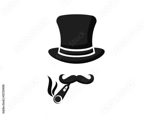 Modern E-Cigarette Vaping Logo Illustration - Gentleman Vaporizer