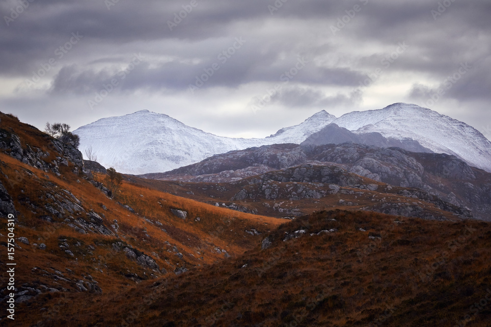 The summit of An Teallach in winter, SCottish Highlands, Scotland, UK.