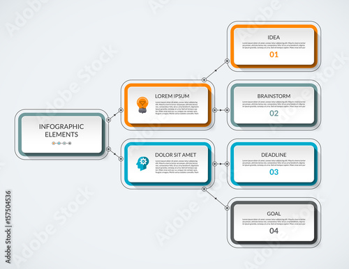 Infographic flow chart. Modern minimalistic vector template that can be used as diagram, graph, table, workflow layout for web, report, business presentation