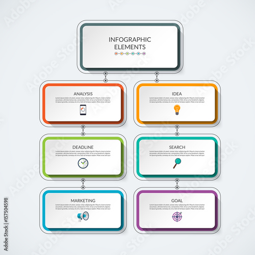 Infographic process chart. Modern minimalistic vector template that can be used as diagram, graph, table, workflow layout for web, report, business presentation