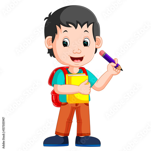 boy holding pencil