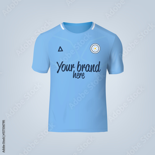Vector illustration of football t-shirt template