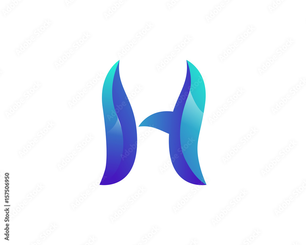Obraz premium Modern Elegant Ice H Alphabet Symbol Suitable For Technology Logo, Infographics, Print, Digital, Logo, Icon, Apps, T-Shirts and Other Marketing Material Purpose.
