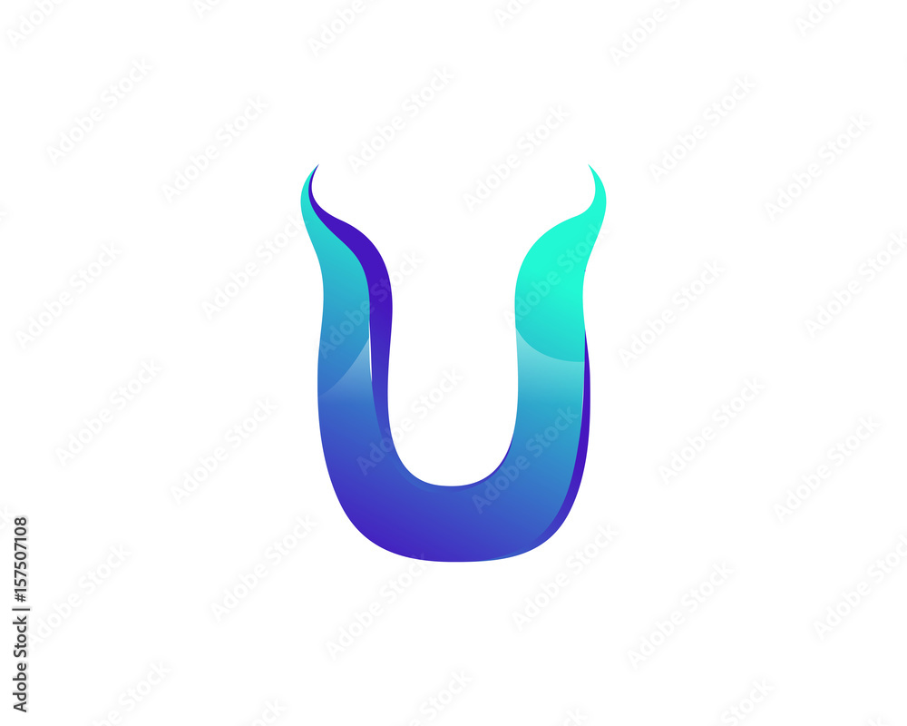 Modern Elegant Ice U Alphabet Symbol Suitable For Technology Logo ...