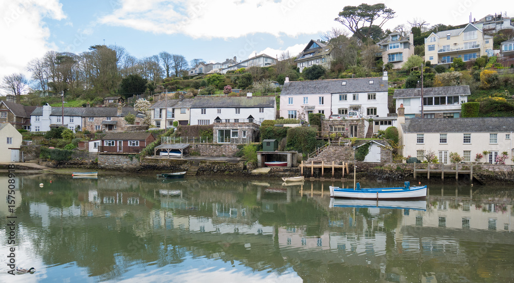 Fototapeta premium A calm day on an inlet off Newton Creek, Noss Mayo, Devon, UK