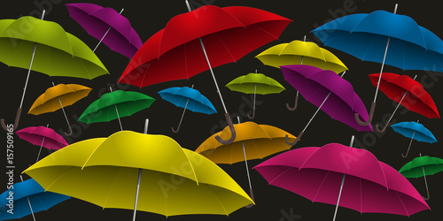 parapluie - fond - arrière plan - coloré - multicolore - couleurs - volant - vent