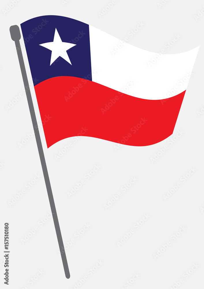 National flag waving of Chile vector background or National Flag of Chile with vector illustration design National flag waving of Chile vector background or National Flag of Chile with vector illustration design