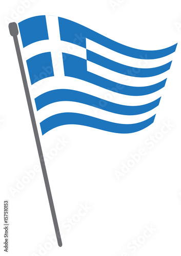 National flag waving of Greece vector background or National Flag of Greece with vector illustration design