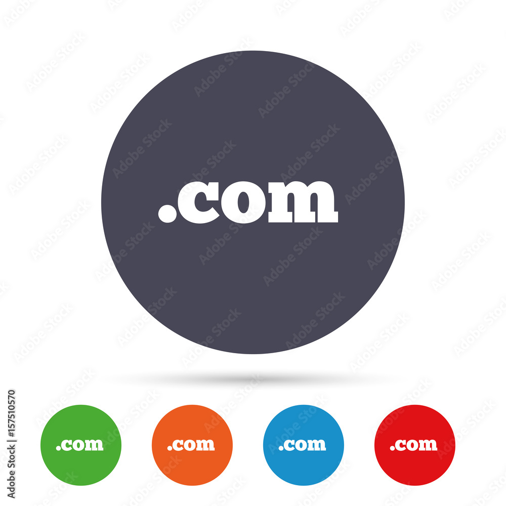 Domain COM sign icon. Top-level internet domain. Domain COM sign icon. Top-level internet domain.