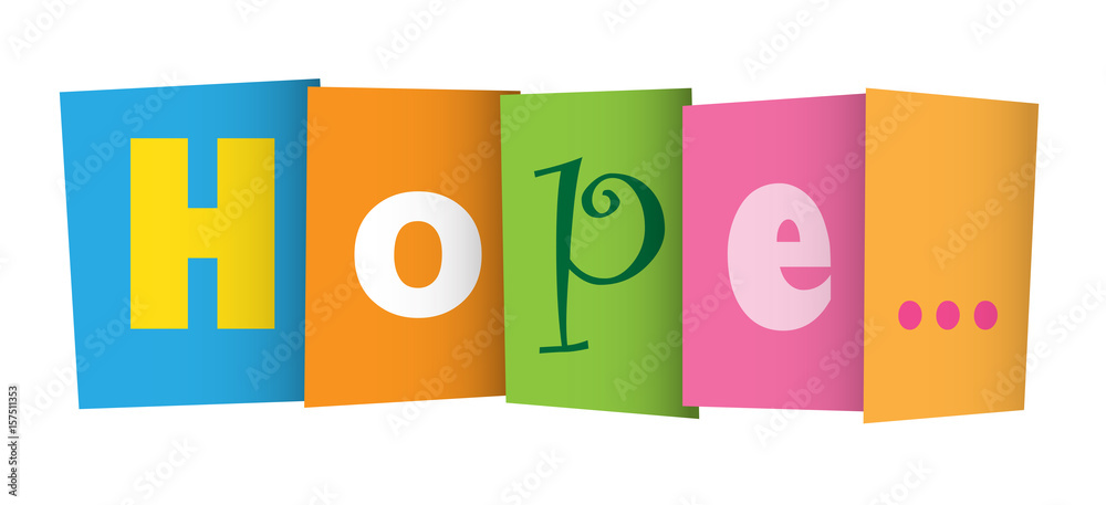 HOPE colourful vector letters icon HOPE colourful vector letters icon