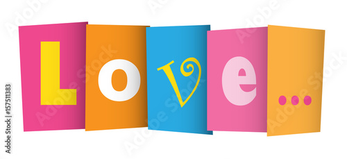 LOVE colourful vector letters icon
