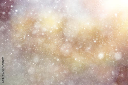 Fototapeta Naklejka Na Ścianę i Meble -  Snowfall texture of snowflakes on blurred background
