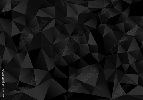 Black gradient polygonal abstract background