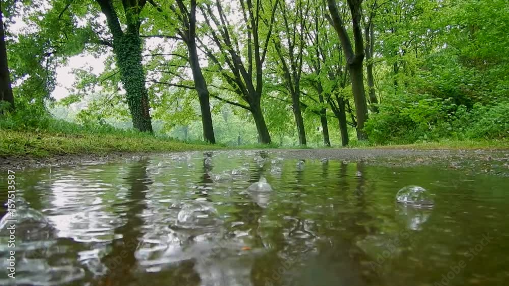 Rain. Bubbles in the puddle. Water bubbles. Puddle of water. Rain drops Rain. Bubbles in the puddle. Water bubbles. Puddle of water. Rain drops