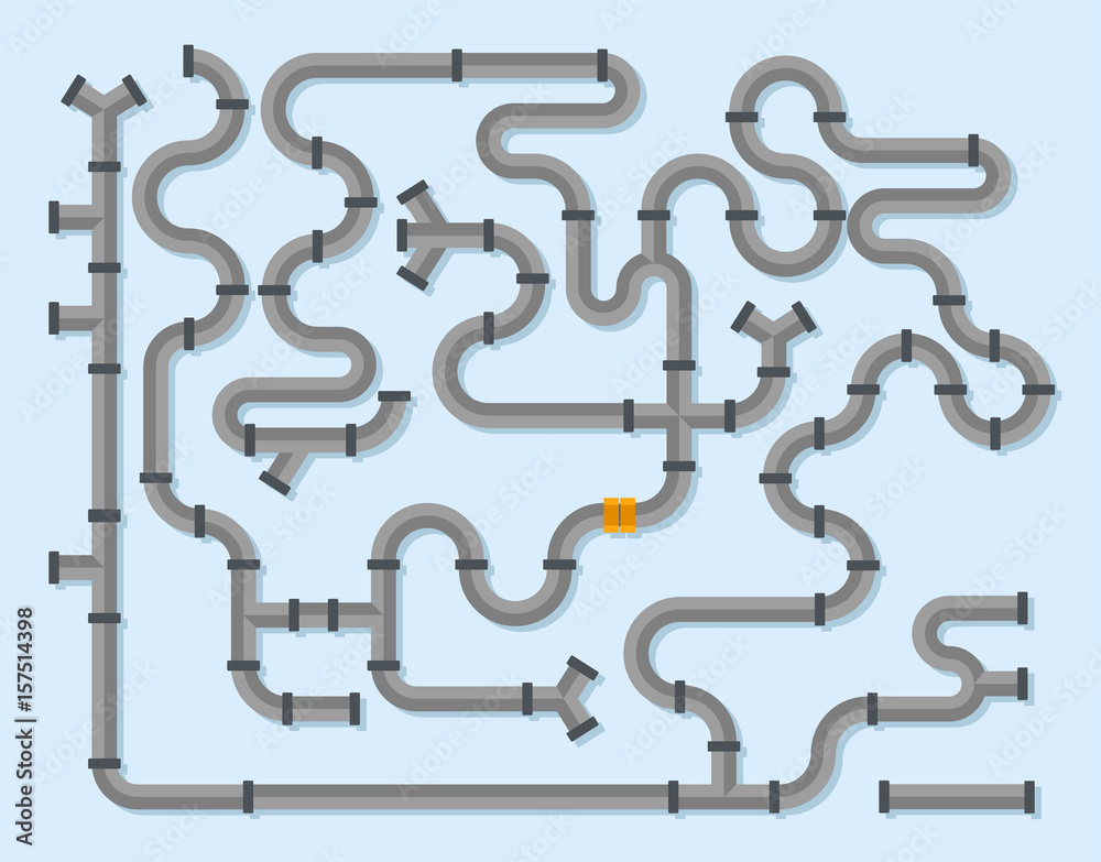 Vector illustration of pipes system concept on a blue background Vector illustration of pipes system concept on a blue background