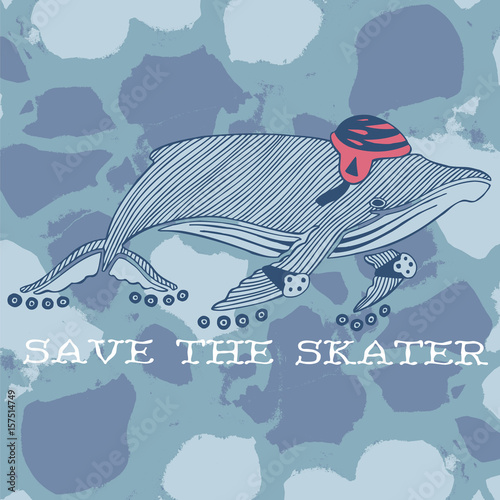 Roller skating whale