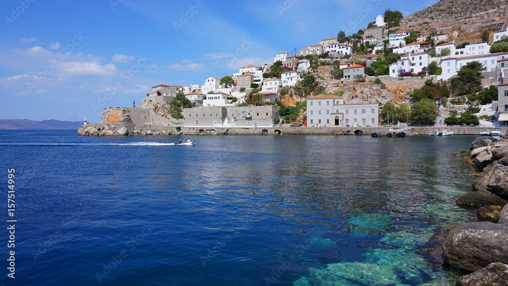 Photo of picturesque island of Hydra on a spring morning, Saronic Gulf, Greece