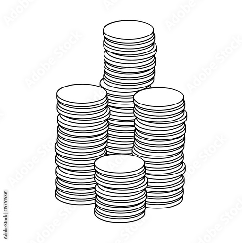 cartoon coin vector symbol icon design outline