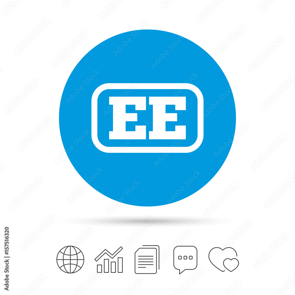 Estonian language sign icon. EE translation. Estonian language sign icon. EE translation.