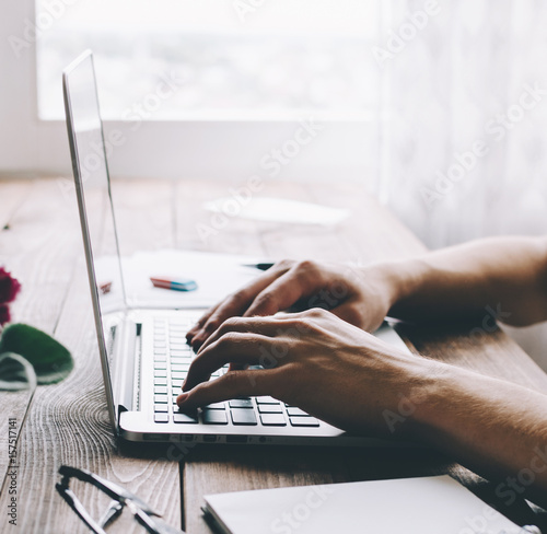 Man Working On Laptop