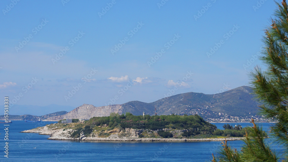 Photo of industrial zone in port of Peiraeus, Attica, Greece