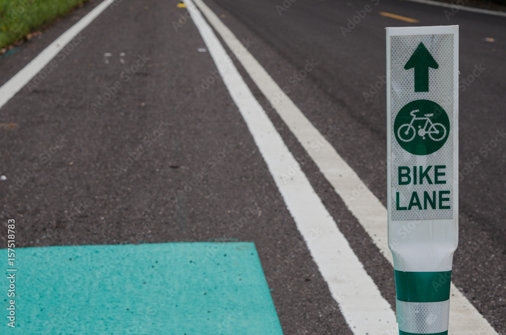 Fototapeta premium Road signs of bicycle lane in Thailand.