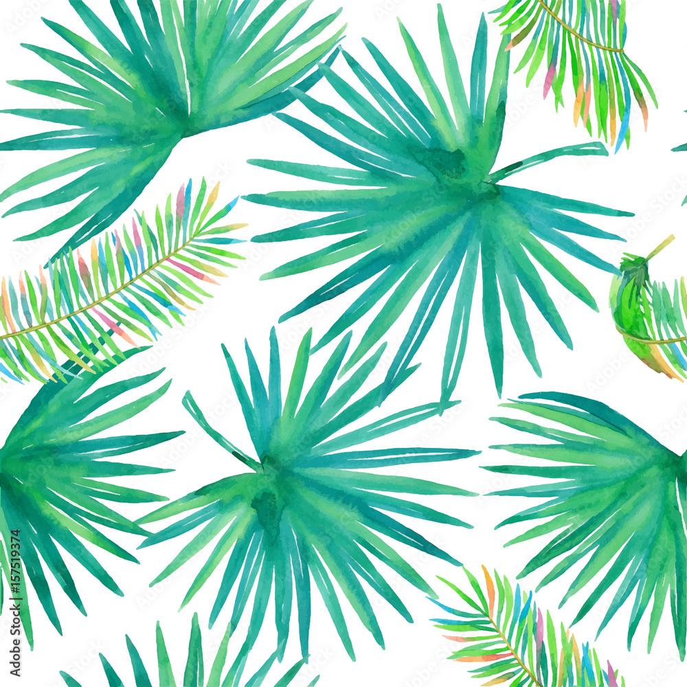 Tropical Vibes Watercolor Seamless Pattern