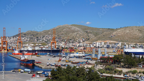 Photo of port of Peiraeus industrial area, Attica, Greece