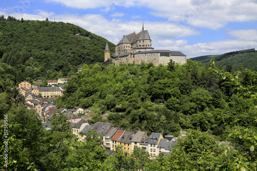 Vianden Castle above the Town of Vianden on Our River, Canton of Vianden, Grand Duchy of Luxembourg