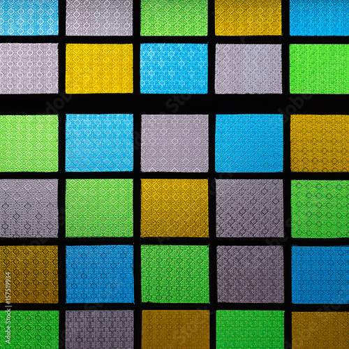 Square transpernt colorful textured window