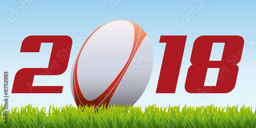 2018 - rugby - carte de vœux - vœux - sport - année - ballon - présentation