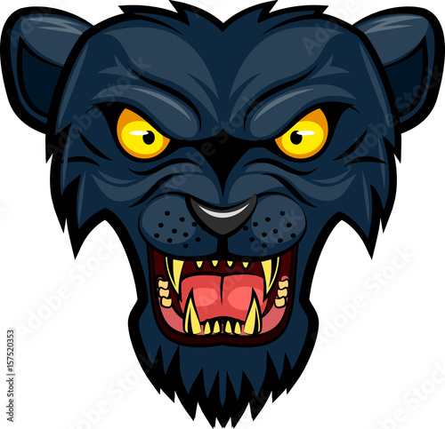 Fototapeta Naklejka Na Ścianę i Meble -  Panther mascot face. Vector illustration