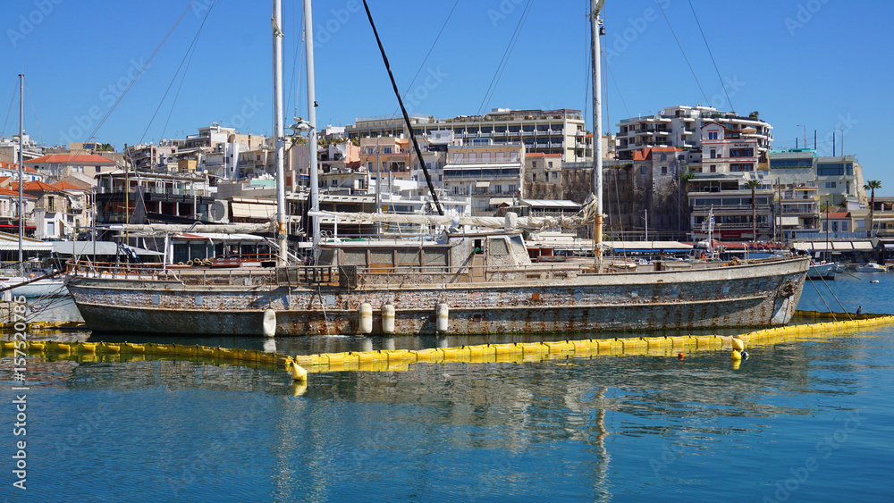 Photo of mikrolimano port on a spring morning, Peiraeus, Attica, Greece