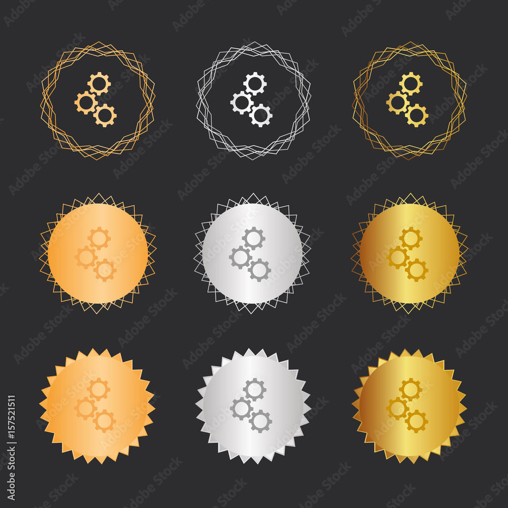 Zahnräder Teamwork - Bronze, Silber, Gold Medaillen