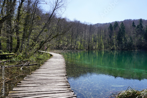 beautiful landscape along the way in Plitvice lake national park © augustcindy