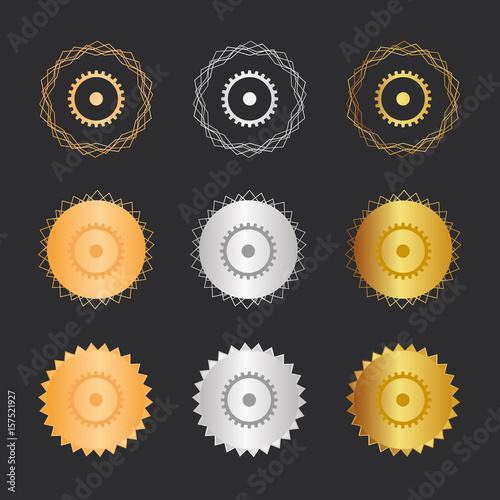 Zahnrad Maschinenbau - Bronze, Silber, Gold Medaillen