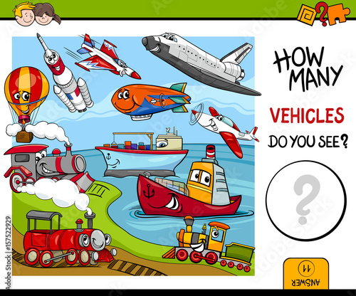 counting vehicles educational game