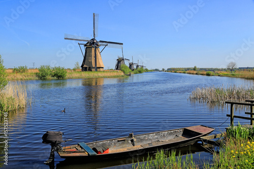 Windmill in Kinderdijk, South Holland, Netherlands