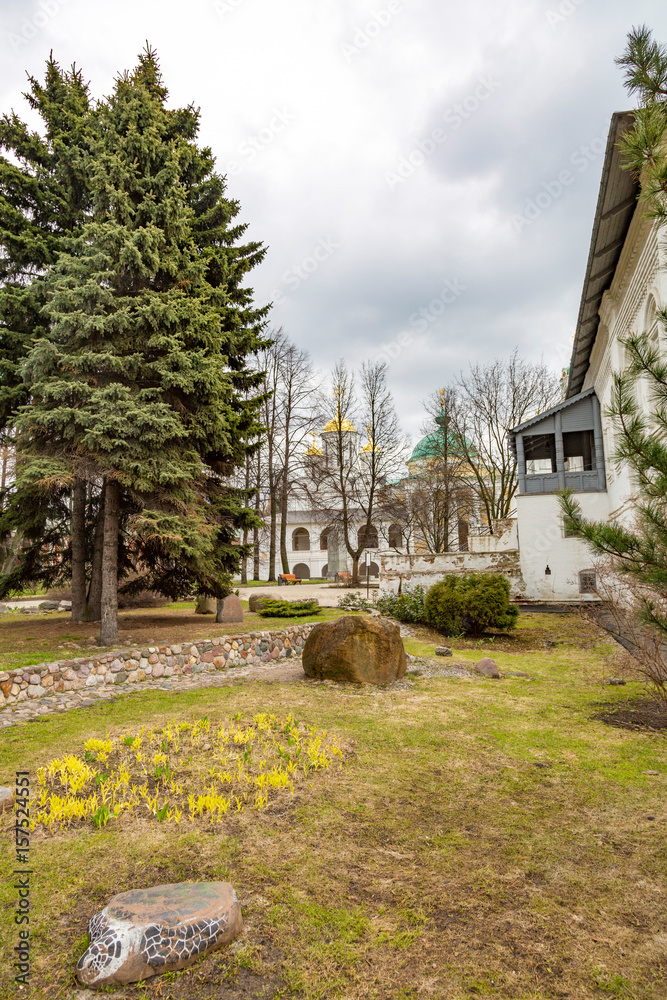 YAROSLAVL, RUSSIA - APRIL 27, 2017: The Holy Transfiguration Monastery. Built in the beginning of the 13th century. The Monument of history and culture

