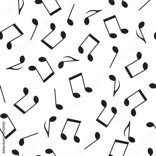 seamless pattern drawn music notes.