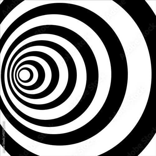 A black and white tunnel. Optical illusion