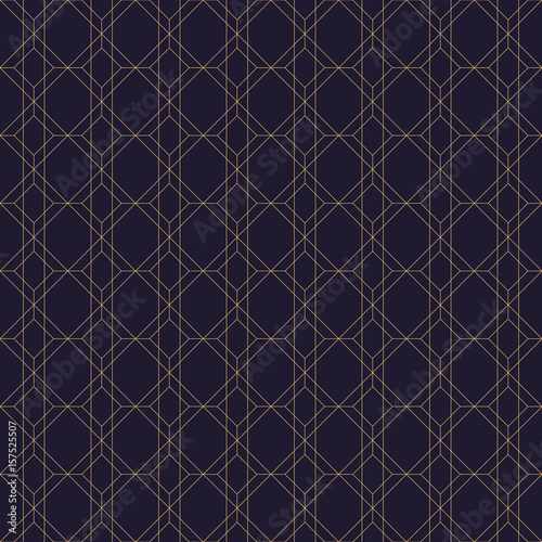Gold colored geometric pattern. Luxury seamless fabric print
