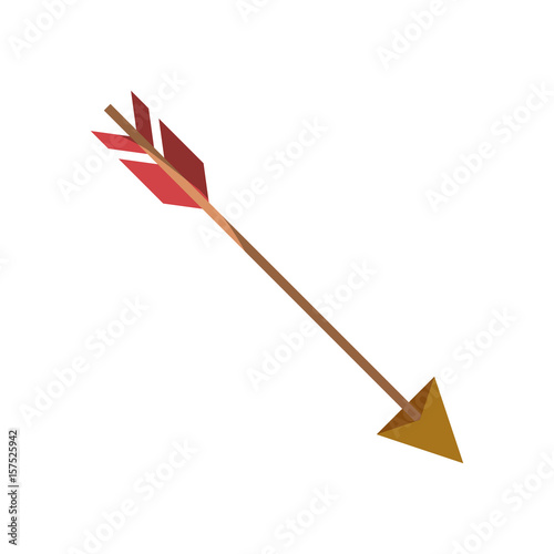 colorful silhouette of hunting arrow without contour and shading vector illustration