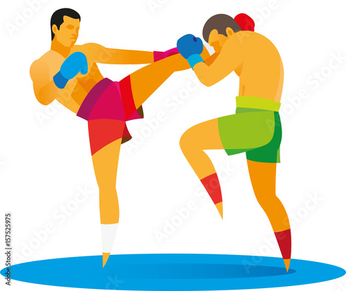dramatic duel of two fighters Muay Thai