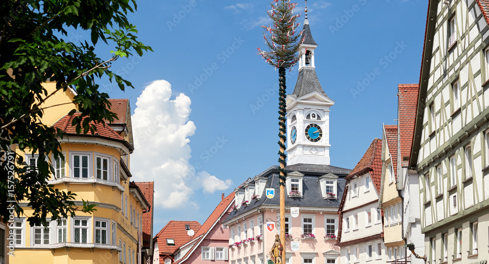 Marktplatz in Aalen mit Historischem Rathaus