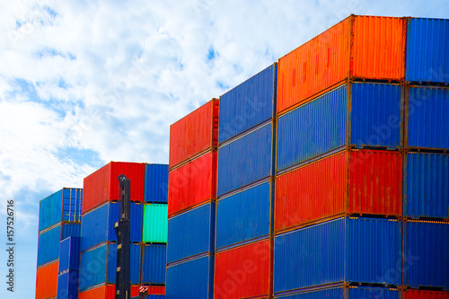 Container on blue sky.