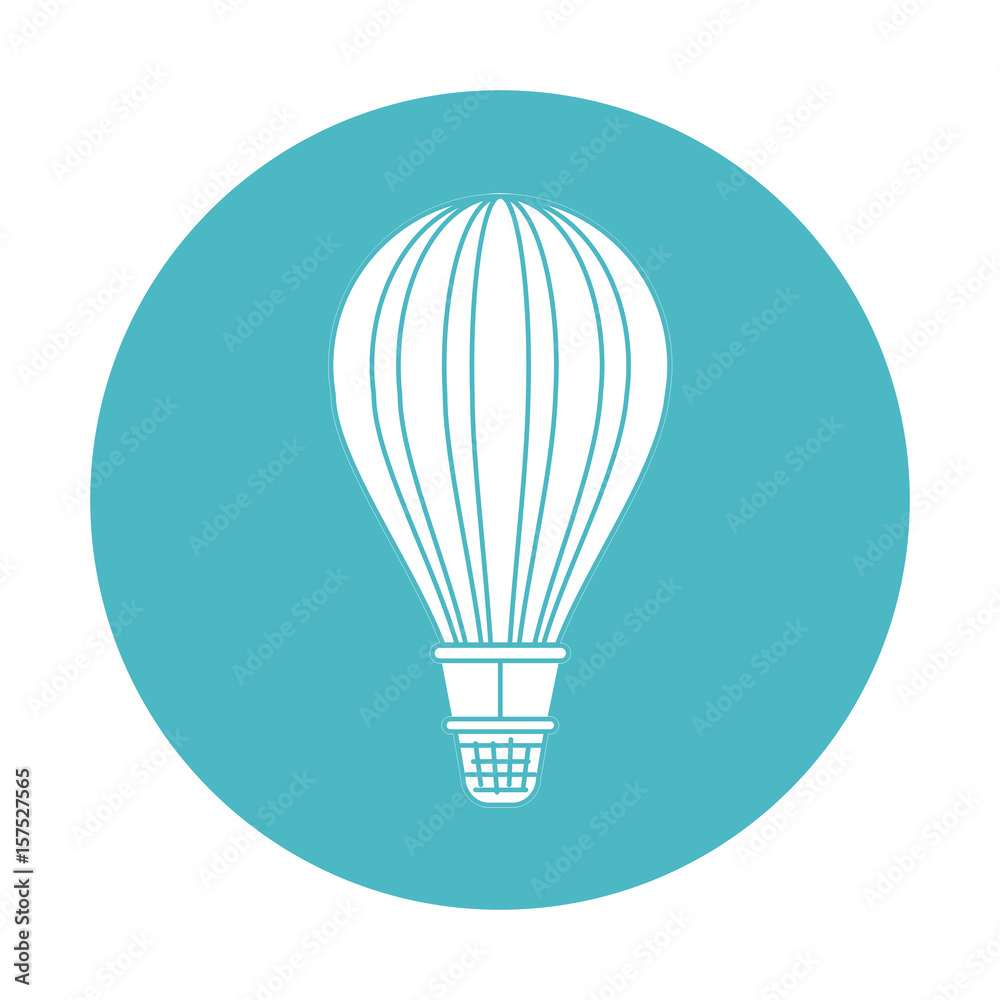 circle light blue with hot air balloon vector illustration circle light blue with hot air balloon vector illustration