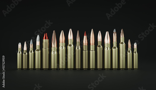 Rifle ammunition 3d illustration