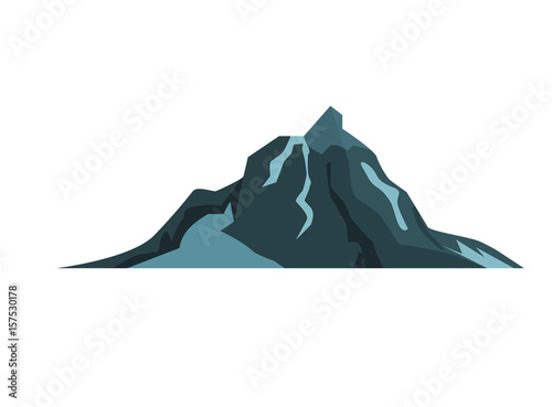 Mountain landscape snow nature travel hiking peak vector illustration